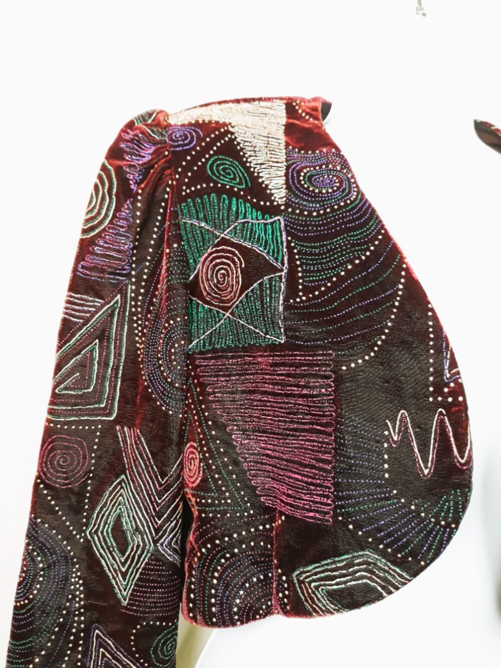 Vintage Velvet Bolero Jacket Metallic Embroidered Embellished Party Western - Picture 2 of 8